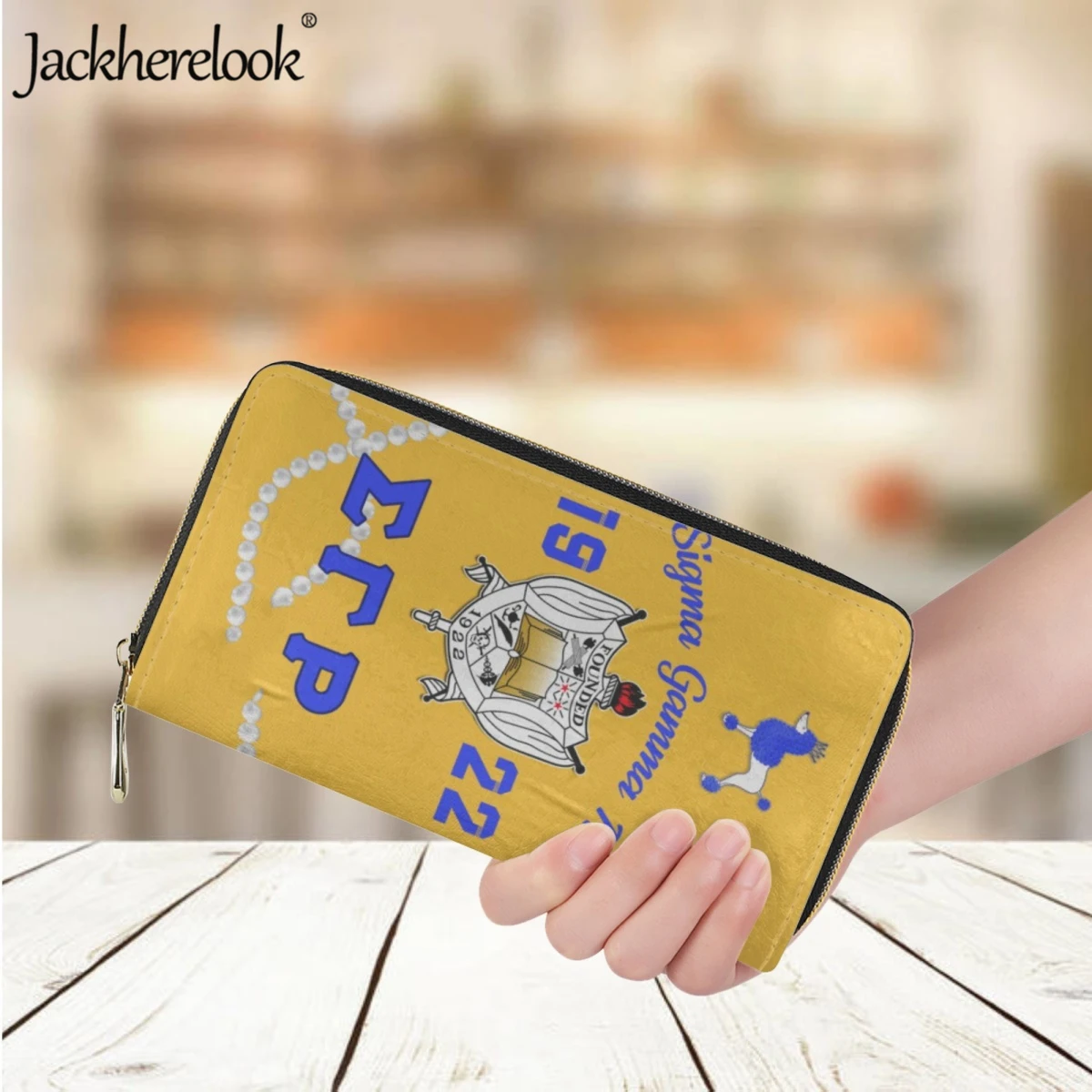 

Jackherelook Sigma Gamma Rho Sorority 1922 PU Leather Wallet for Women Long Money Bag Ladies Luxury Brand Bank Card Holder Purse