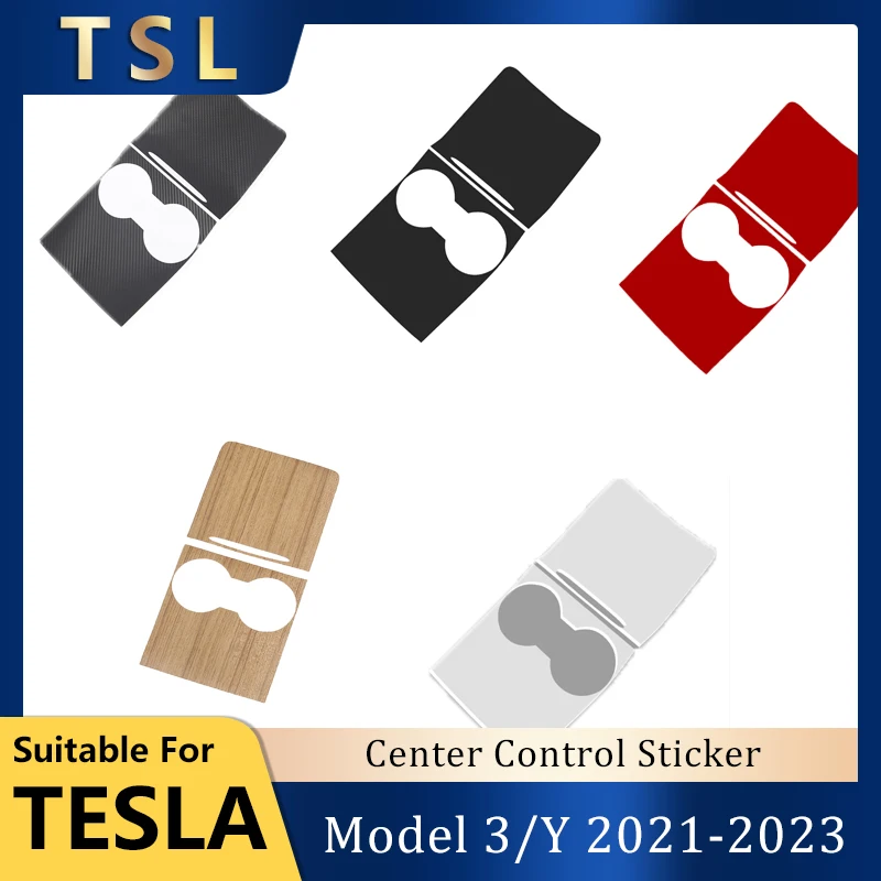 

Car Central Control Panel Sticker For Tesla Model 3/Y 2023 2022 2021 Wood Grain Center Console Accessories Interior Parts