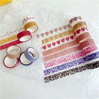 5 m and paper tape checkered fabric love tulip decoration hand account material tape material stationery tape hand tear tape