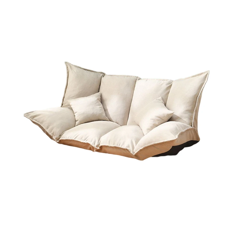 

160cm Foldable Bean Bag Sofa Two Person Tatami High Quality Cotton Linen Small Unit Bedroom Dual Use Simple Couch