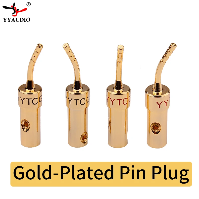 4 шт., штекеры для аудиокабеля колонки, с резиновыми крышками