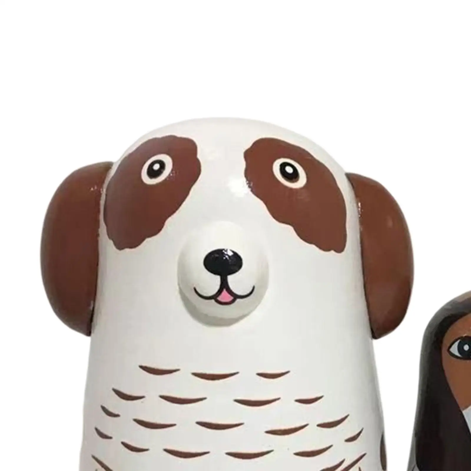 

5Pcs Handpainted Matryoshka Doll Dog Design Collectible Crafts Wooden Russian Doll for Halloween Birthday Gift Home Decoration