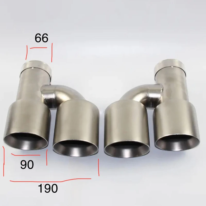 Универсальная H-образная Автомобильная выхлопная труба комплект из 66 мм концевых