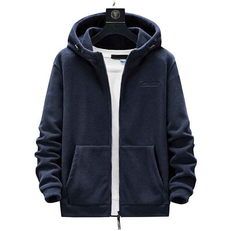 

New men's fleece outdoor plus size man hoodies spring autumn polar fleece cardigan hooded sweater jacket men sweatshirt 7XL 8XL
