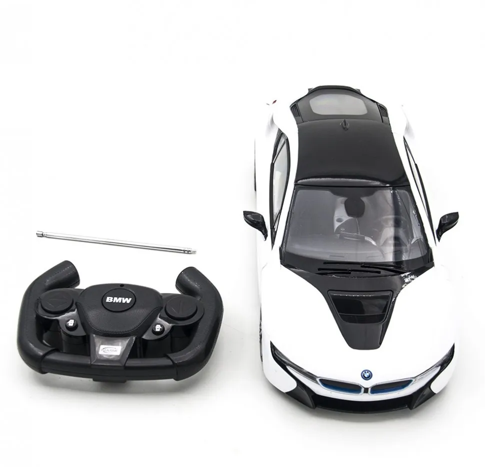 Радиоуправляемая машина Rastar BMW i8 White 1:14 (двери открываеются с пульта) - RAS-71000-W |