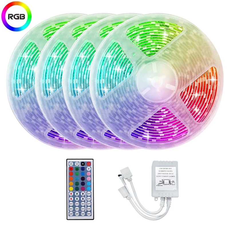 

AT35 20M RGB Light Strip 2835 300LED Waterproof Flexible LED Light Strip With 44 Keys Controller For Valentine's Day Bedroom