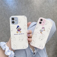 disney donald duck cartoon phone cases for iphone 12 11 pro max mini xr xs max 8 x 7 2022 couple anti drop silicone soft shell