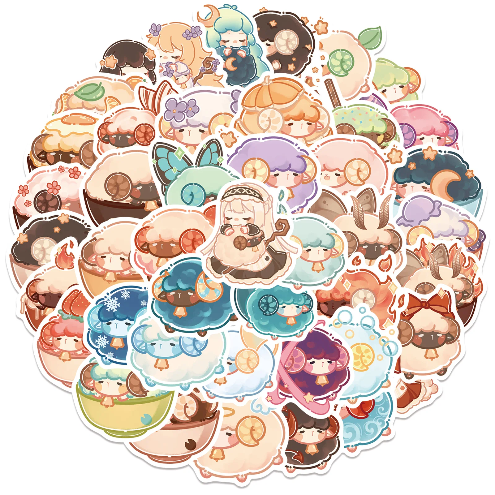 

10/25/50pcs Cartoon Animal Magic Sheep Stickers Graffiti Laptop Luggage Guitar Decoration Stickers Toys