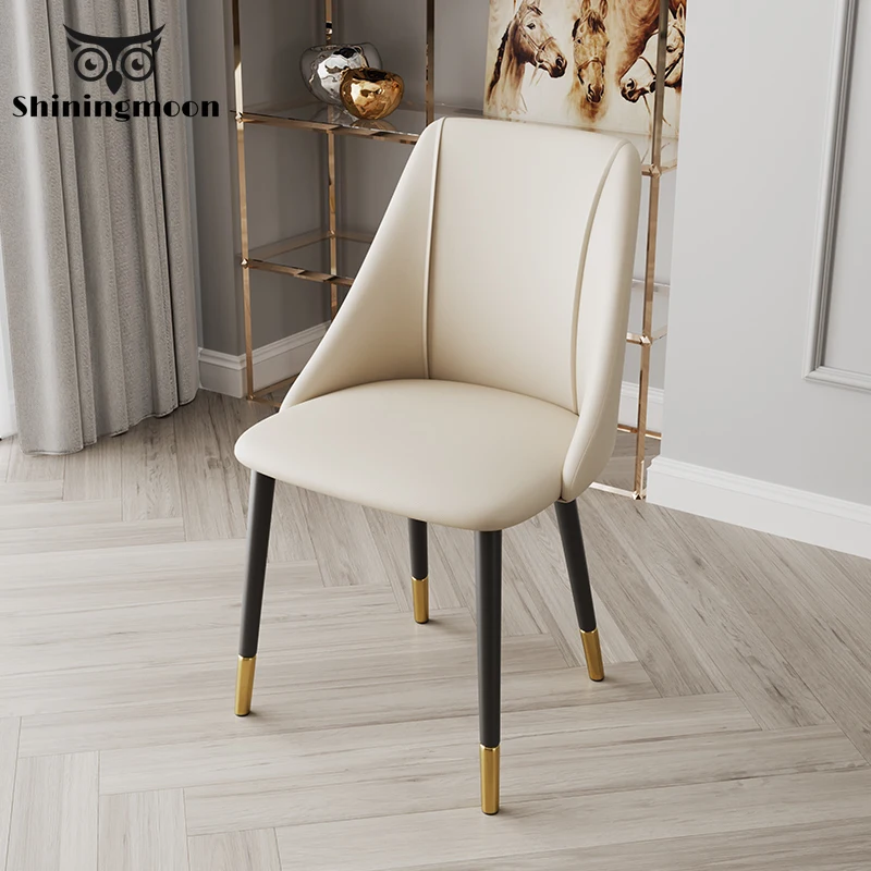

Nordic Metal PU Chair Dining Room Chairs Restaurant Home Kitchen Chairs Office Meeting Computer Chair Learning Lounge Chair