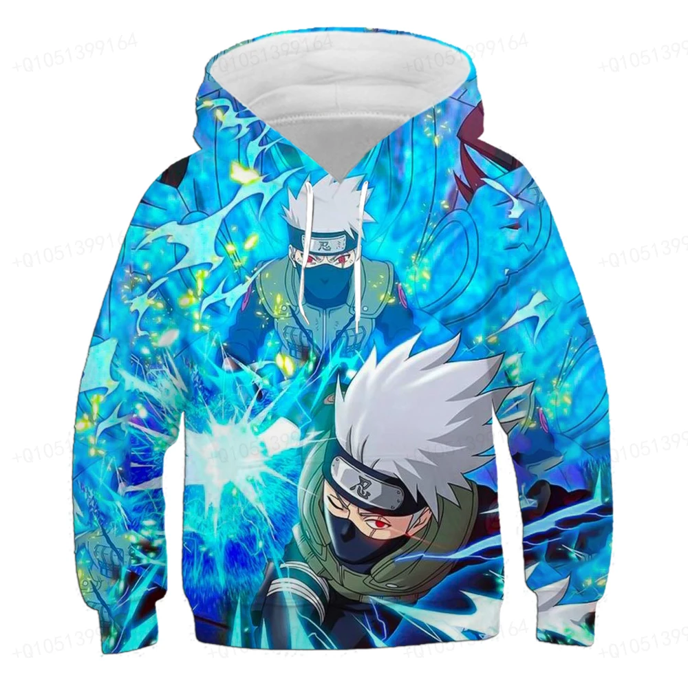 

New Children's 3d Print Fire Hidden Ninja Hoodie Autumn Cartoon Children's Long Sleeve Kakashi Sweatshirt Boys' Hoodie Clothes