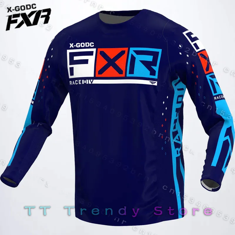 

2023 Motorcycle Mountain Bike Team X-GODC FXR Jersey MTB Offroad DH MX Bicycle Locomotive Shirt Cross