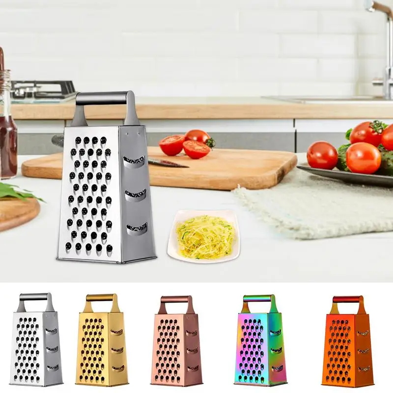 

Graters For Kitchen Stainless Steel Four Sided Handheld Food Shredder Multipurpose Tools For Finely Grind & Coarsely Grind
