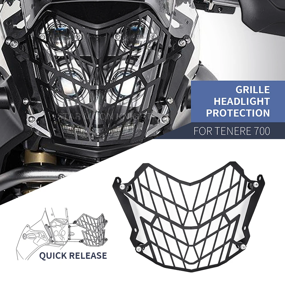 

Motorcycle Aluminium Headlight Protector Grille Guard Cover Protection Grill For Yamaha Tenere 700 XT700Z XTZ 700 T7 2019 -