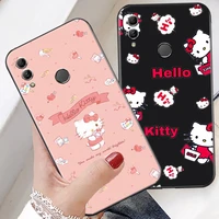 takara tomy cute hello kitty phone case for huawei honor 30s 30 lite pro 20 v20 20i 20 lite 10 v10 10i 10 lite black funda back