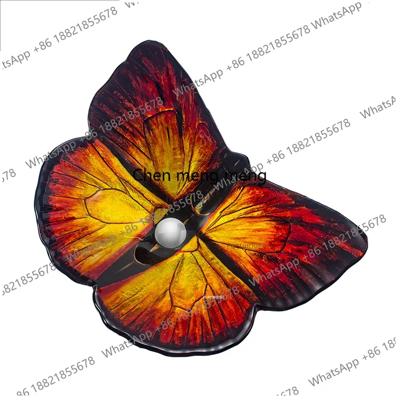 Фото Умывальники YL Nordic Hotel Butterfly: художественные накладные раковины для ванной комнаты, кухонные мойки, стеклянные раковины в японском стиле для сада №3