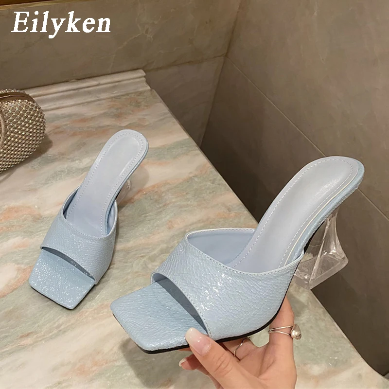 

Eilyken/Новое поступление; Милые тапочки конфетных цветов; Коллекция 2022 года; Летние пикантные туфли с открытым носком на высоком каблуке с про...