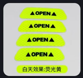 

4 шт., светоотражающие наклейки для безопасности дверей автомобиля, предотвращающие столкновения, открытые наклейки, светоотражающая бумага на большие расстояния, декоративные наклейки