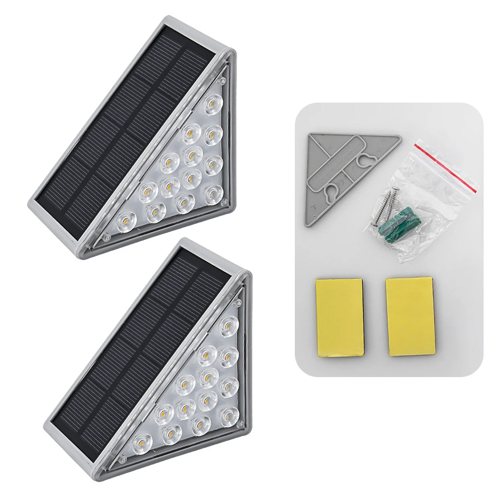 

2 шт., водонепроницаемые треугольные лампы на солнечной батарее, 13 светодиодов