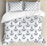 anchor duvet cover set hand drawn style anchors sailing cruise trip theme summer vacation sketch art decorative 3 piece bedding