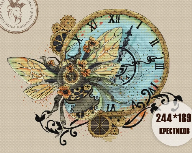 

Cross Stitch Canvas Kit, DIY Embroidery Se Threads, Handicraft Scenery, Rose in Vase, 14CT, 18CT, 25CT Flower and Clocks