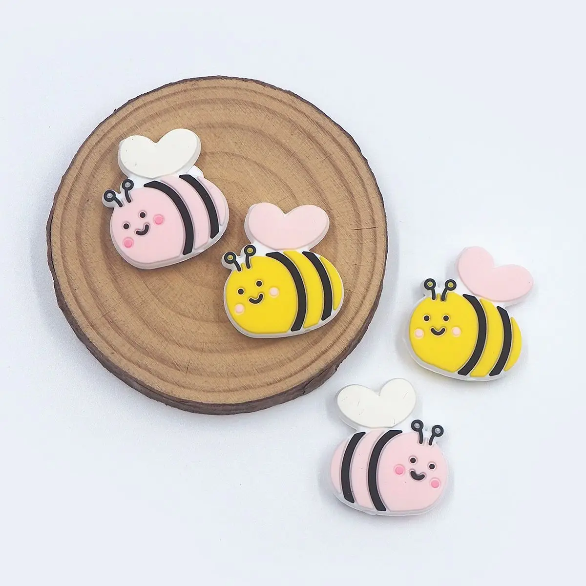 

Chenkai 10PCS Bee Focal Beads Silicone Charms For Pen Making Character Beads For Beadable Pen DIY Baby Pacifier Dummy Chains