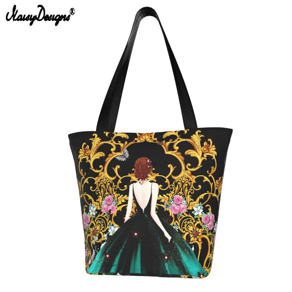 

Женская вместительная сумка для покупок с цветочным принтом