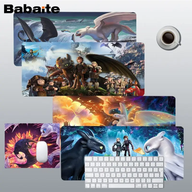 

T-Train Your D-Dragon Mousepad girl pad Keyboards Mat Rubber Gaming mousepad Size for large Edge Locking Game Keyboard Pad