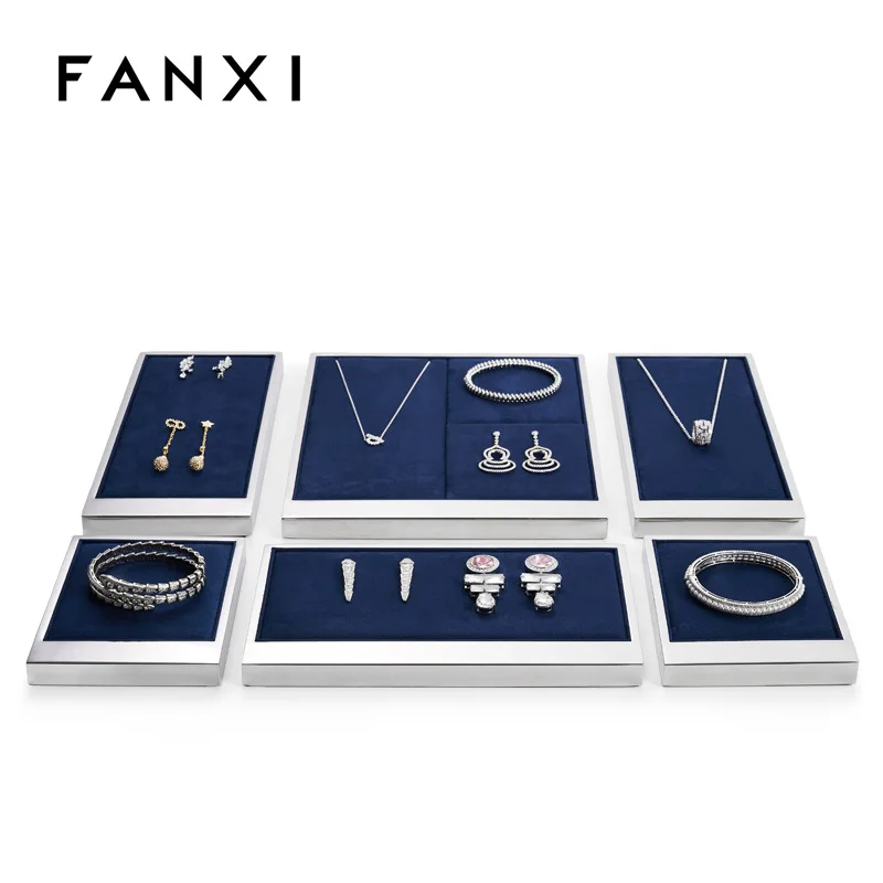 Fanxi luxury jewelry display props necklace rings earrings display tray counter jewelry tray