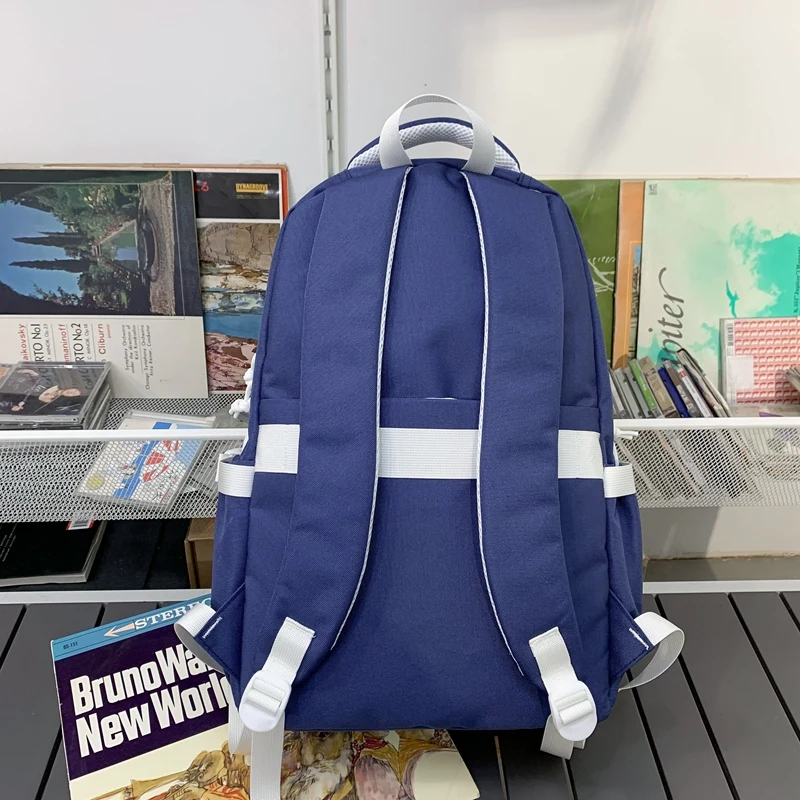 Est Unisex School Book Backpack Patchwork Casual Nylon Schoolbag Student Bagpack Bolsa Mochila Men Bag Girls Shoulders Back Pack