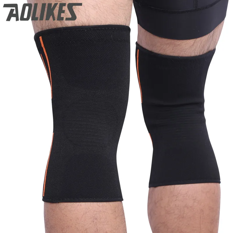 Наколенник для баскетбола, бадминтона, бега и других видов спорта с поддержкой, выполненный в высококачественной 3D-ткани с эластичностью и дышащей структурой от Aolikes PR.