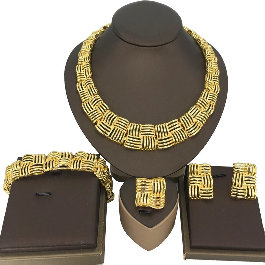 

Yuminglai высококачественный позолоченный комплект ювелирных изделий, Африканский роскошный комплект ювелирных изделий, комплект ювелирных изделий из Дубая FHK14279