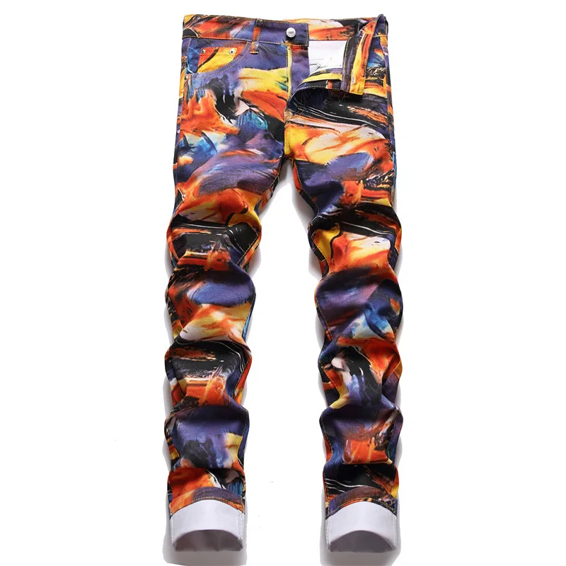 

Мужские хлопковые джинсы в стиле хип-хоп