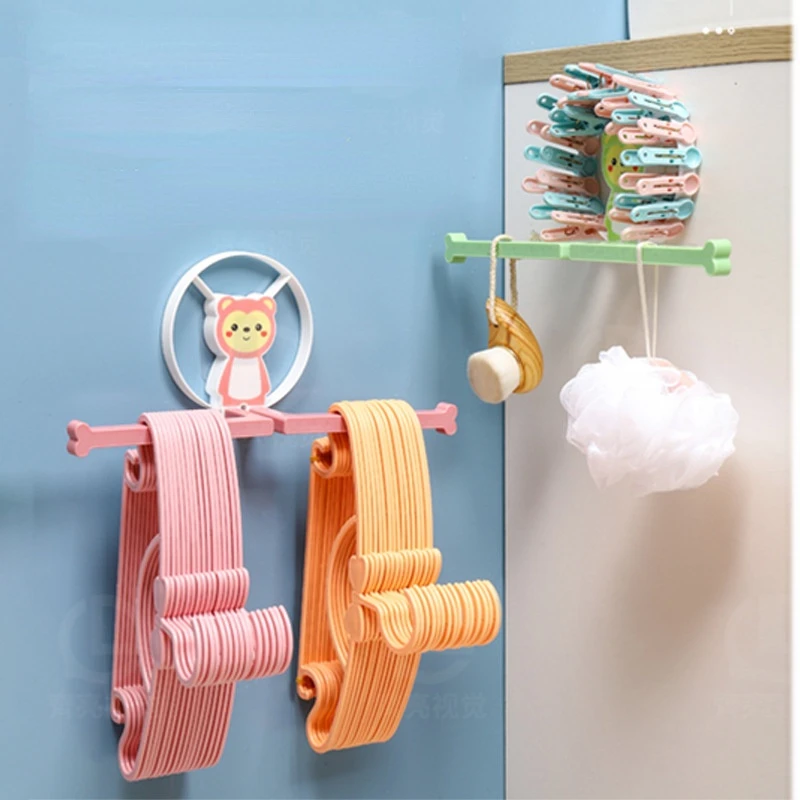 

Cartoon Clothes Hanger Storage Rack Home Organizer Towel Paper Towel Holder Decoration Wall Mounted Storage Shelves