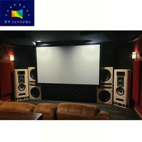 xyscreen high gain perforated acoustically transparent fixed frame projection screen