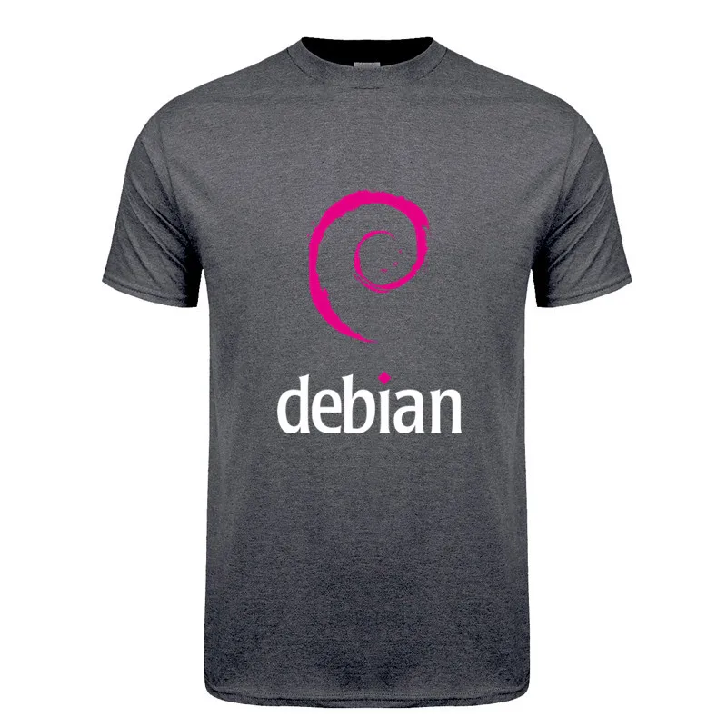 Футболки Debian Linux мужские повседневные хлопковые летние топы с коротким рукавом