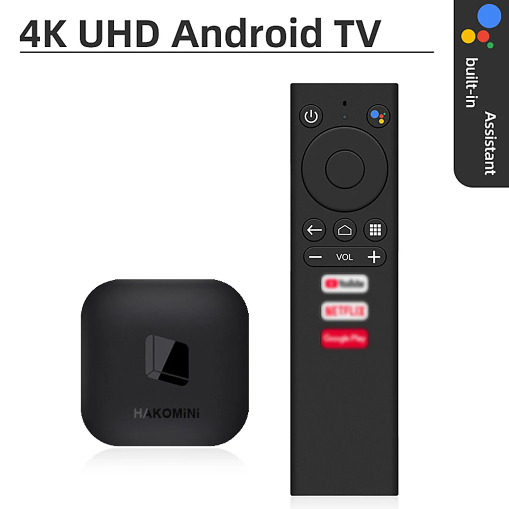 

2.4G/5G Dual Band Smart TV Box for Google Play Voice Assistant Top Box+Remote Control for Android HD Bluetooth Media Player Case