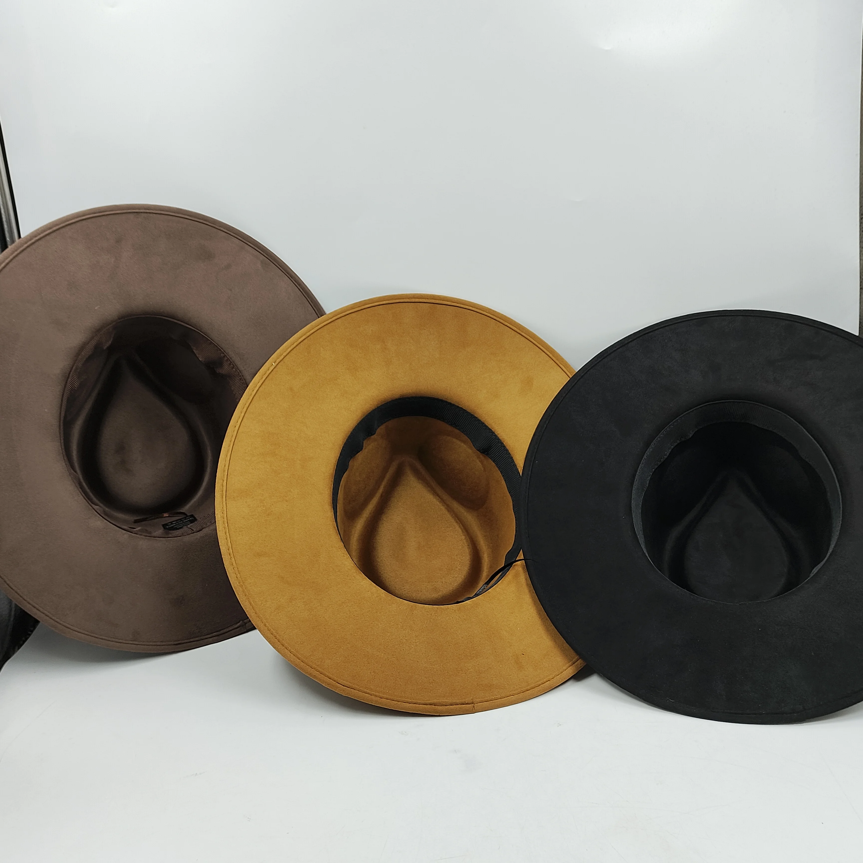 Замшевая шляпа Fedora с большими полями для мужчин и женщин джазовая осенне-зимняя