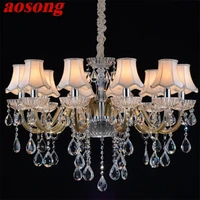 aosong european style chandelier lamp led pendant lighting luxury decorative fixtures for home hall