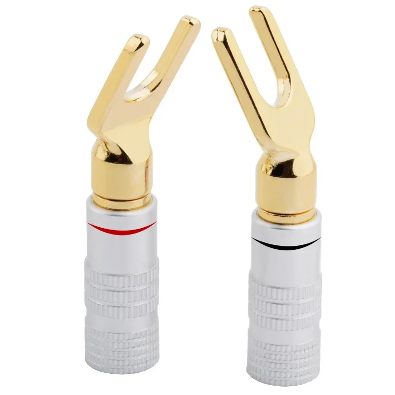 10 шт. Y/U тип разъемы типа банан вилки динамик аудиокабель провод разъем винт замок