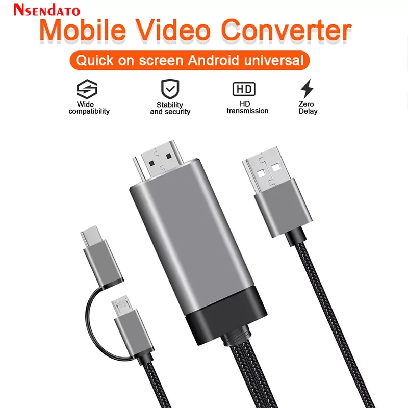 

Mirascreen LD29 Wire HD Streaming Display TV Stick Dongle USB Type C Cable Plug Play Mirroring Screen for Andriod HDTV