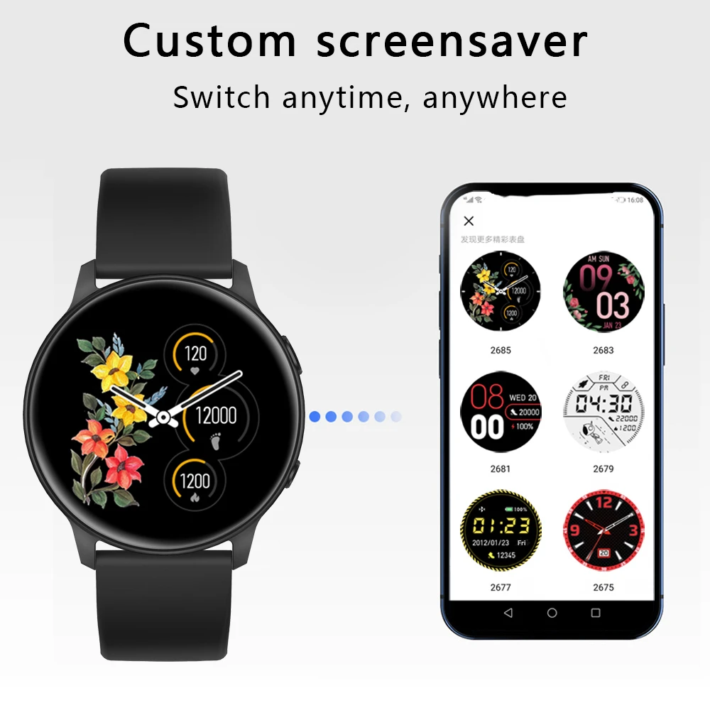 

New Round Screen Smart Watch Men Full Touch Screen Sport Fitness Watch IP67 Waterproof Bluetooth For Android ios Smartwatch
