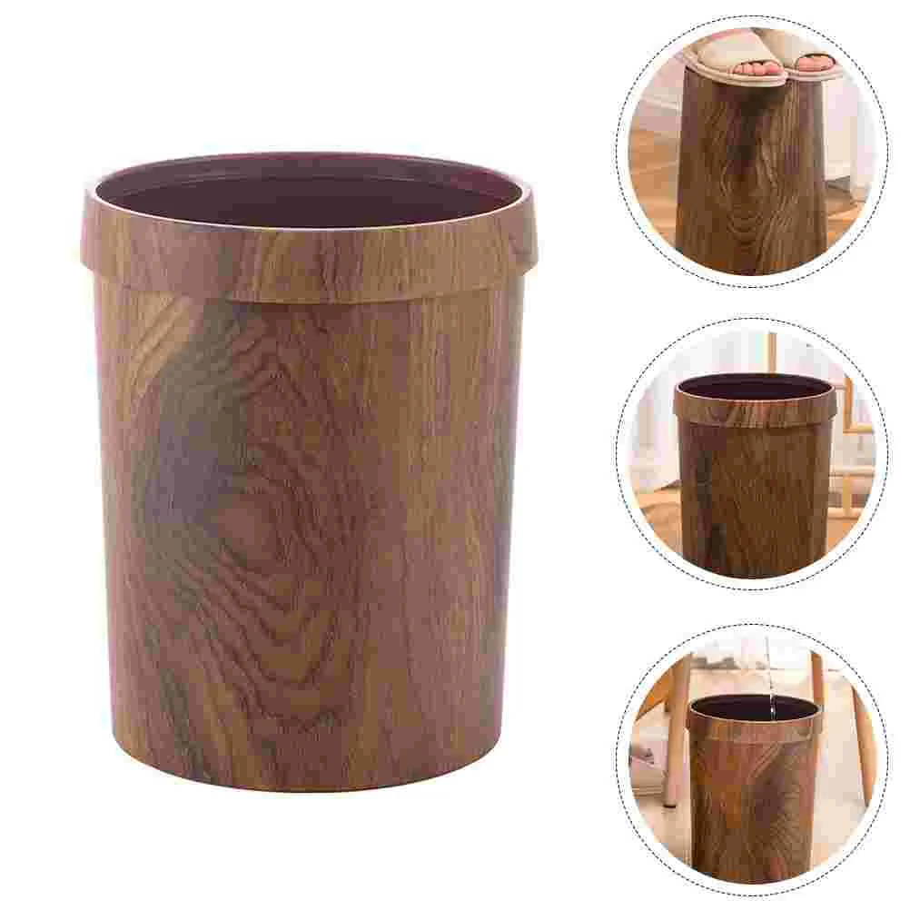 

Bin Garbage Trash Can Waste Basketgrain Rubbish Vintage Kitchen Paper Rustic Bathroom Wood Container Bucket Toilet Decorative