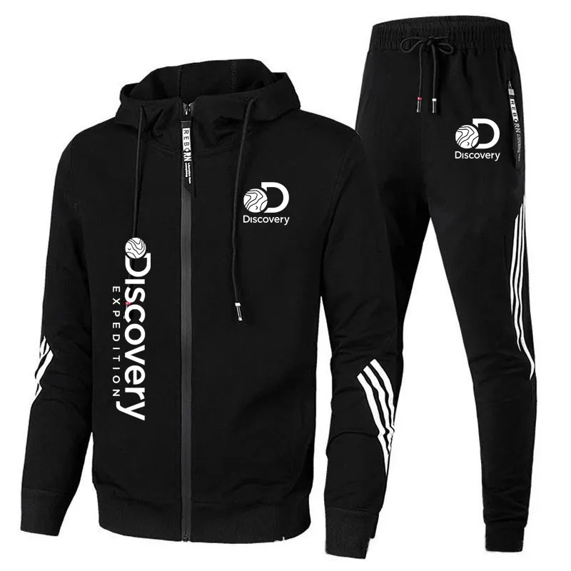 

Мужской спортивный костюм на молнии, свитер с капюшоном и штаны