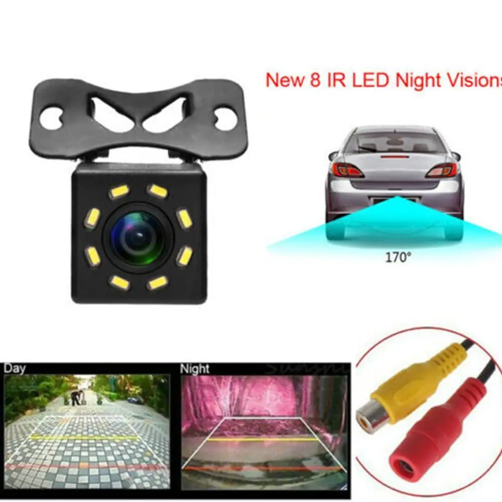 

Car Rear View Camera LED Night Vision 170° Wide Angle Backup Parking Reverse HD Video Vehicle 8 LED Reversing Auto Monitor