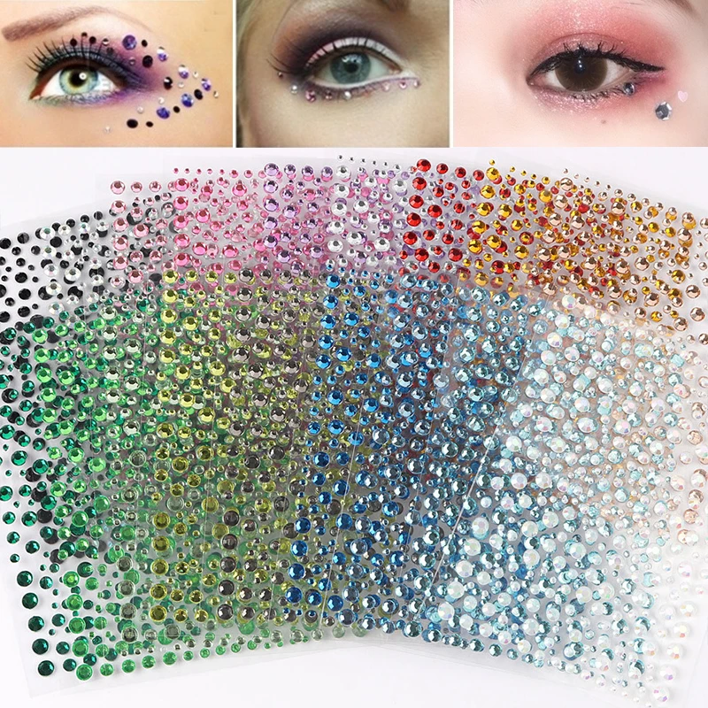 

1Pc Self Adhesive Acrylic Rhinestone For Phone PC Car Decal Styling Accessories Art Diamond Scrapbooking Stickers 11 Colors
