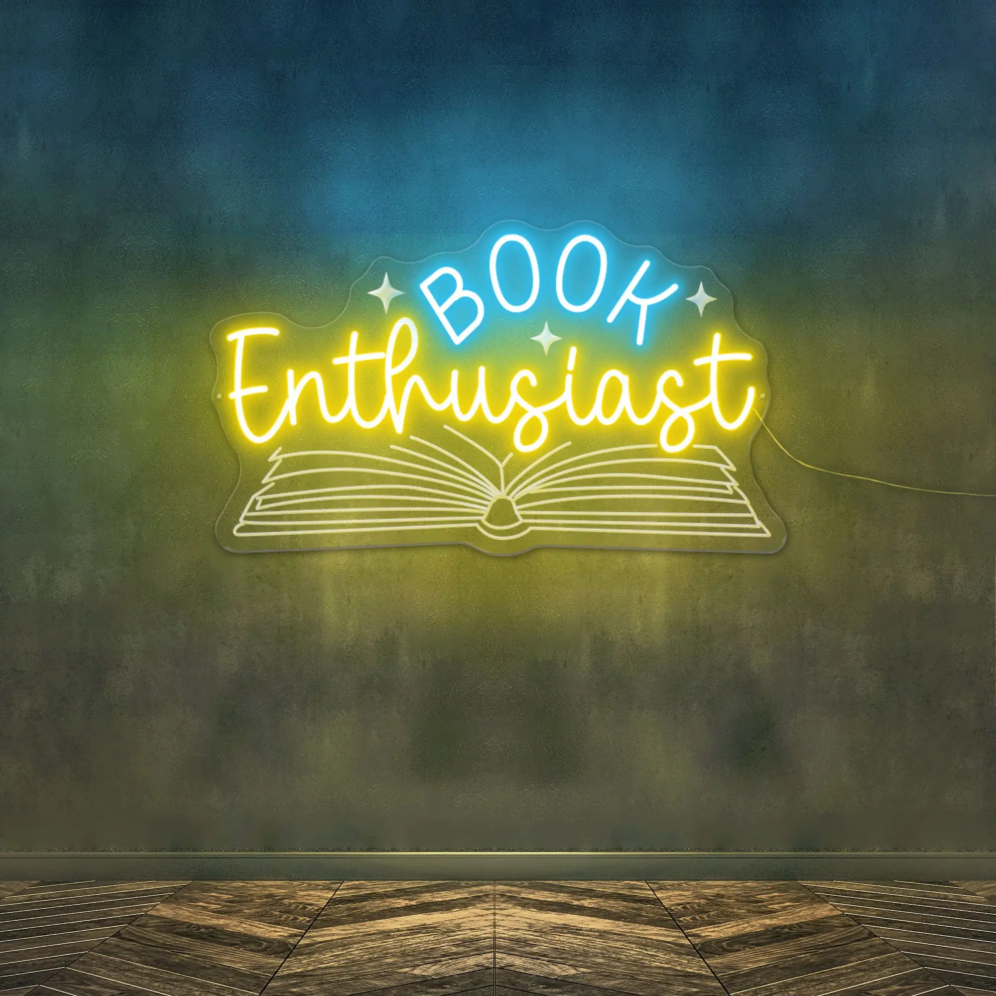 Неоновая вывеска для чтения книги с энтузиастом Настенный декор библиотеки