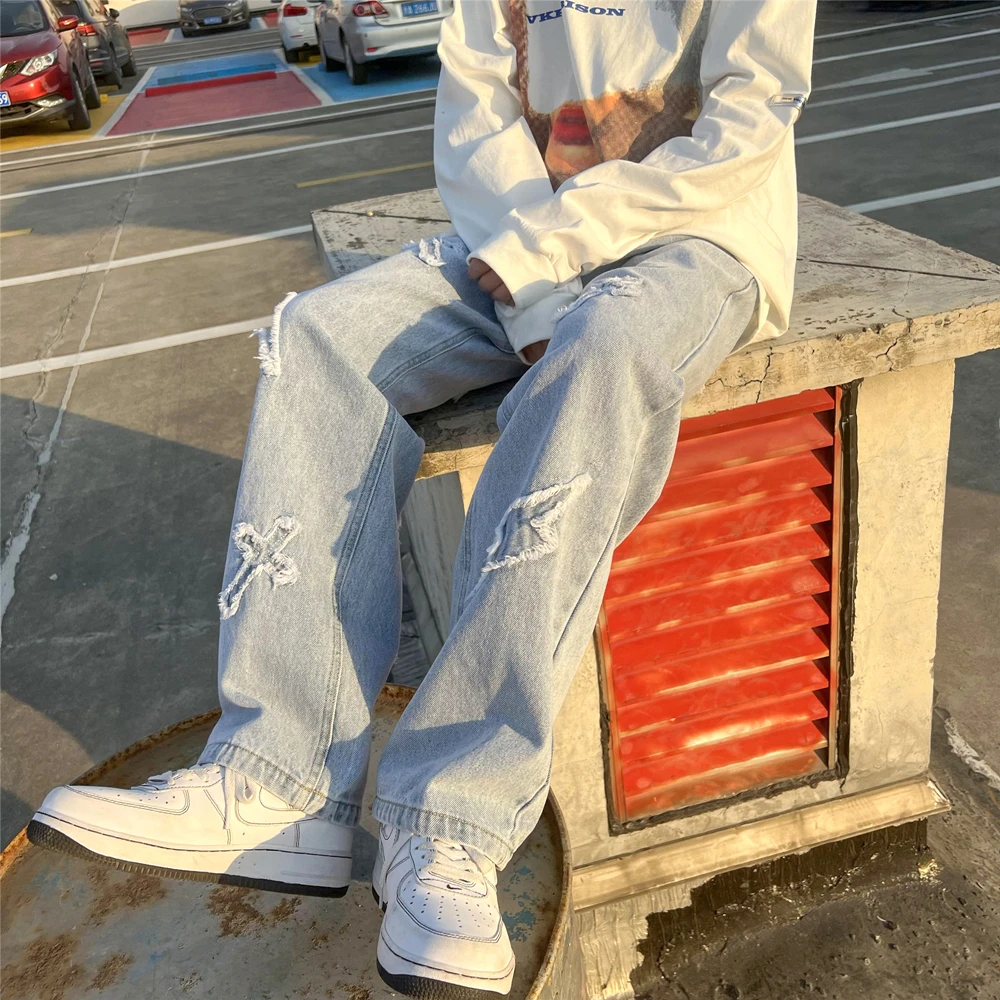 Men Jeans Loose Jeans Unisex Wide Leg Jeans Fashion Pants Straight Fit Casual Loose Hip Hop Men Clothing Brands Jeans Aesthetic