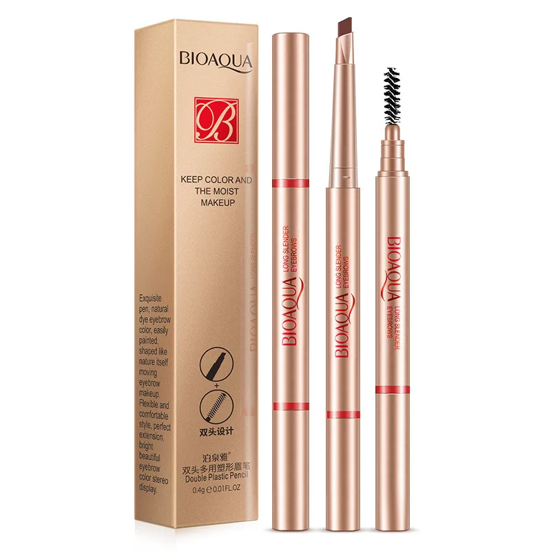 

BIOAQUA двойная головка многоцелевой карандаш для коррекции бровей легкая окраска фотокарандаш вращающийся карандаш для бровей