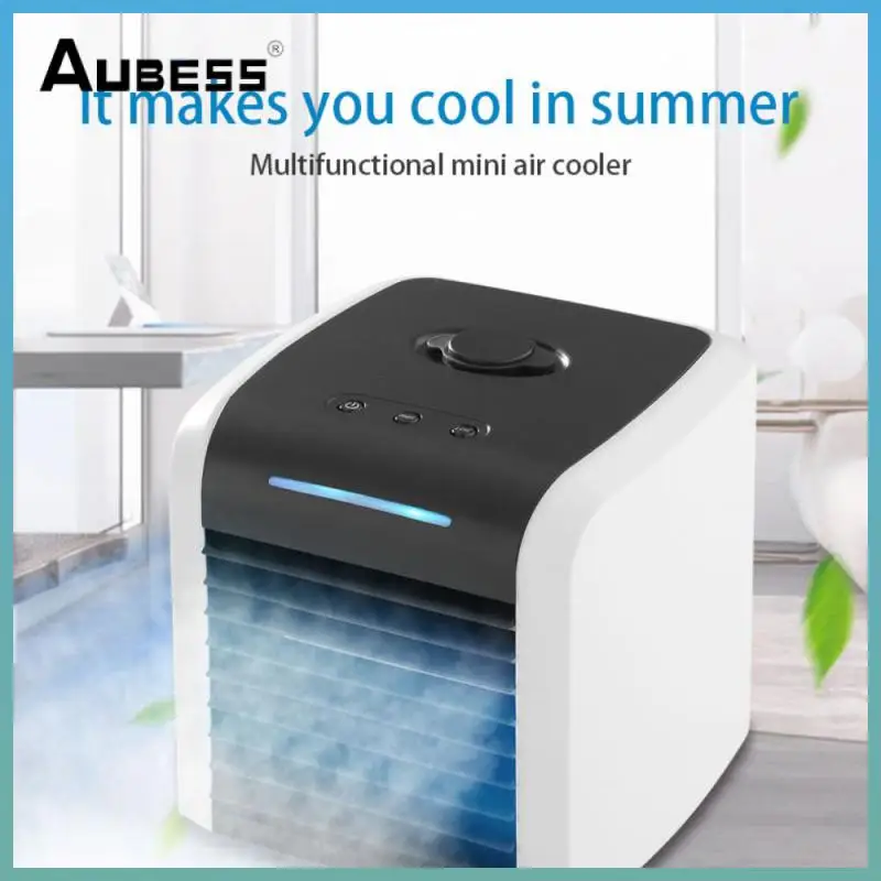 

Portable Air Conditioner Mini Evaporative Air Cooler Personal Rechargeable USB Fan Quiet Desk Fan With 2 Speeds For Home Office