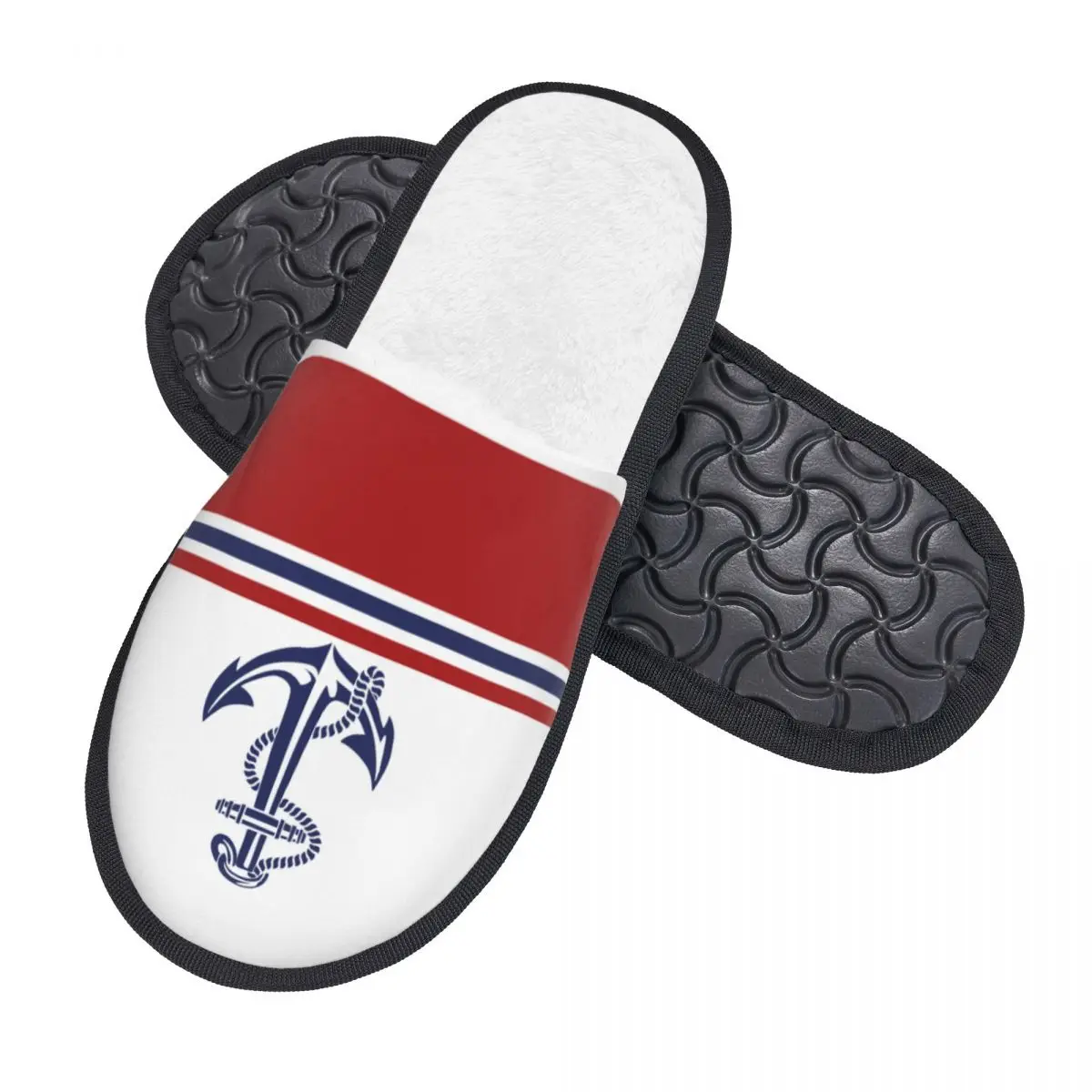 Изготовленные на заказ темно-синие полоски с морским якорем мягкие домашние